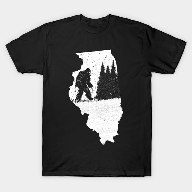 Bigfoot illinois state T-Shirt by Tesszero